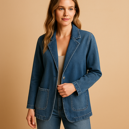 Montrel™ | Blazer en denim ajusté pour femmes
