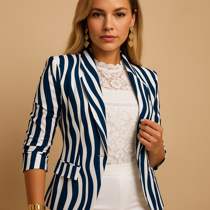 Montrel™ | Blazer élégant pour femme avec imprimé vif et col châle